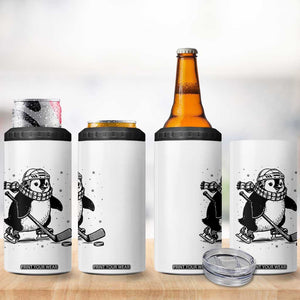 Cute Penguin Playing Ice Hockey 4 in 1 Can Cooler Tumbler Funny Sports Lover Gift TS12 Print Your Wear