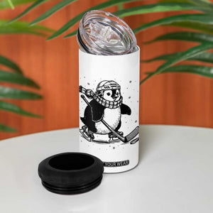 Cute Penguin Playing Ice Hockey 4 in 1 Can Cooler Tumbler Funny Sports Lover Gift TS12 Print Your Wear