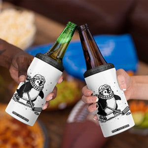 Cute Penguin Playing Ice Hockey 4 in 1 Can Cooler Tumbler Funny Sports Lover Gift TS12 Print Your Wear
