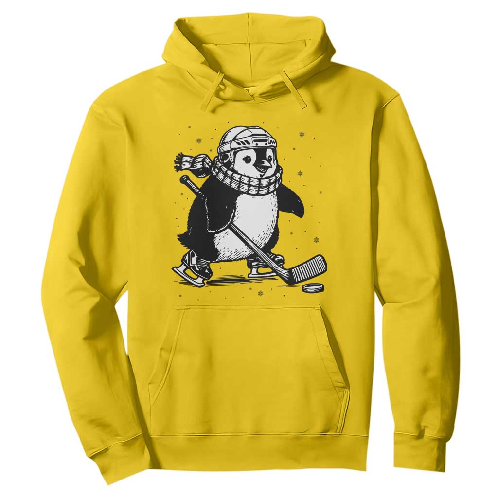 Cute Penguin Playing Ice Hockey Hoodie Funny Sports Lover Gift TS12 Daisy Print Your Wear