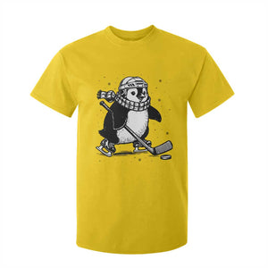 Cute Penguin Playing Ice Hockey T Shirt For Kid Funny Sports Lover Gift TS12 Daisy Print Your Wear