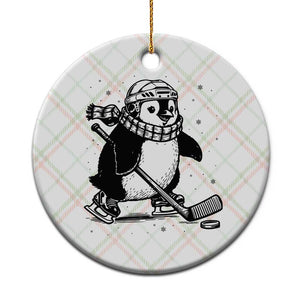 Cute Penguin Playing Ice Hockey Ceramic Ornament Funny Sports Lover Gift TS12 1pc Christmas Plaid Print Your Wear