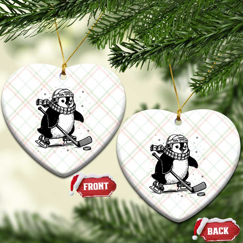 Cute Penguin Playing Ice Hockey Ceramic Ornament Funny Sports Lover Gift TS12 Print Your Wear