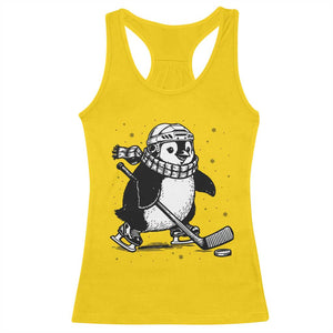 Cute Penguin Playing Ice Hockey Racerback Tank Top Funny Sports Lover Gift TS12 Daisy Print Your Wear