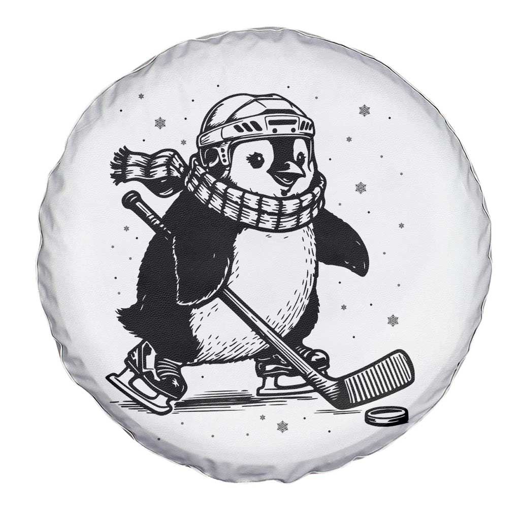 Cute Penguin Playing Ice Hockey Spare Tire Cover Funny Sports Lover Gift TS12 Print Your Wear
