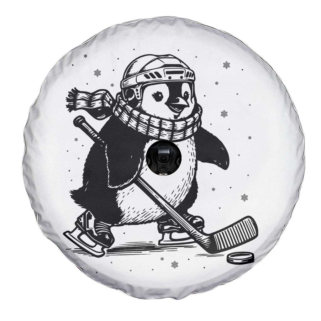 Cute Penguin Playing Ice Hockey Spare Tire Cover Funny Sports Lover Gift TS12 Print Your Wear