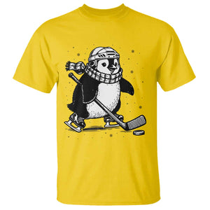 Cute Penguin Playing Ice Hockey T Shirt Funny Sports Lover Gift TS12 Daisy Print Your Wear