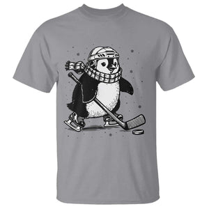 Cute Penguin Playing Ice Hockey T Shirt Funny Sports Lover Gift TS12 Sport Gray Print Your Wear