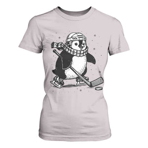 Cute Penguin Playing Ice Hockey T Shirt For Women Funny Sports Lover Gift TS12 Ice Gray Print Your Wear