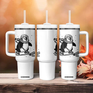 Cute Penguin Playing Ice Hockey Tumbler With Handle Funny Sports Lover Gift TS12 Print Your Wear