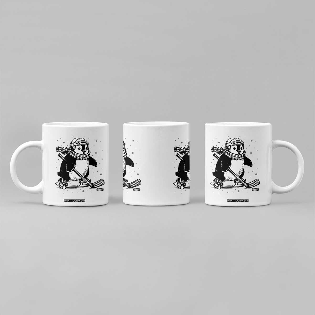 Cute Penguin Playing Ice Hockey Coffee Mug Funny Sports Lover Gift TS12 Print Your Wear