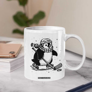 Cute Penguin Playing Ice Hockey Coffee Mug Funny Sports Lover Gift TS12 Print Your Wear