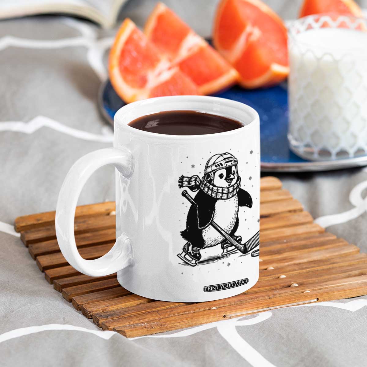 Cute Penguin Playing Ice Hockey Coffee Mug Funny Sports Lover Gift TS12 Print Your Wear