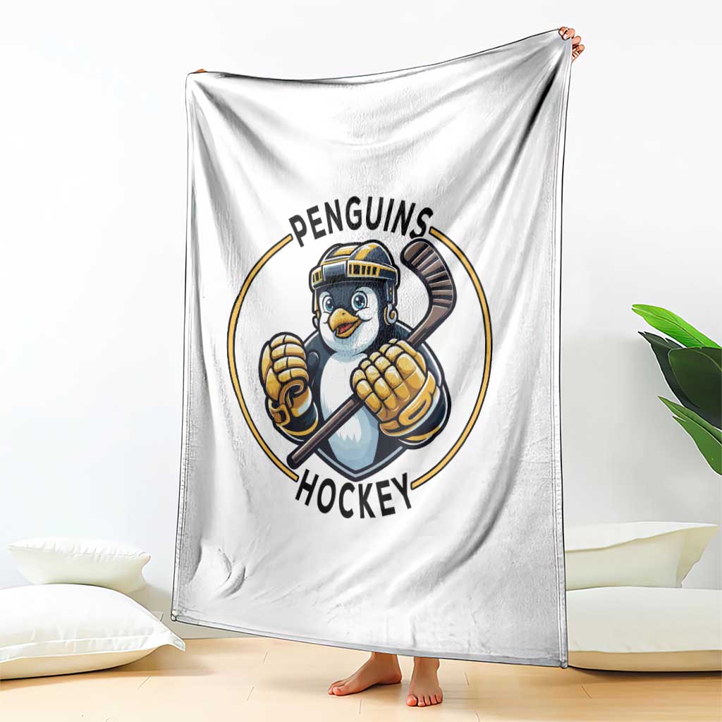 Funny Penguin Hockey Player Throw Blanket Gift For Animal Lovers TS12 Print Your Wear