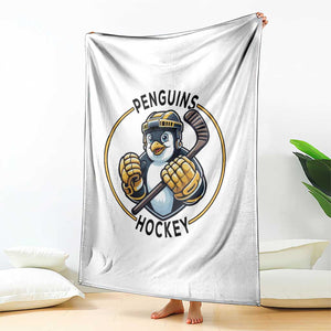 Funny Penguin Hockey Player Throw Blanket Gift For Animal Lovers TS12 Print Your Wear
