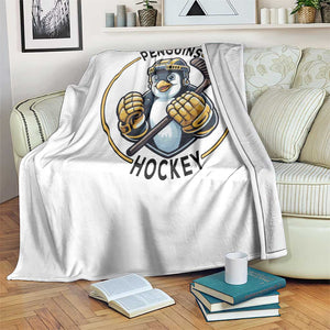 Funny Penguin Hockey Player Throw Blanket Gift For Animal Lovers TS12 Print Your Wear