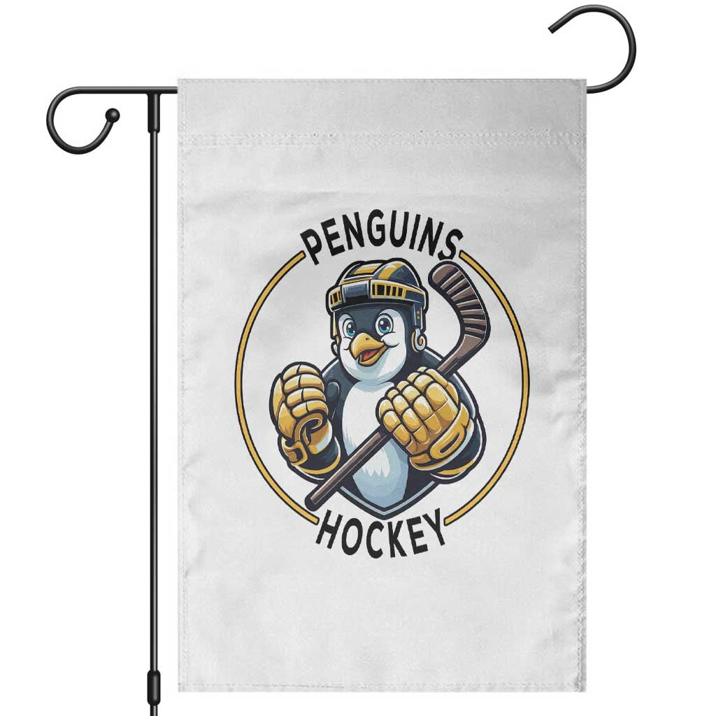 Funny Penguin Hockey Player Garden Flag Gift For Animal Lovers TS12 White Print Your Wear