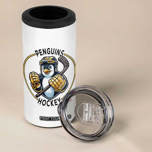 Funny Penguin Hockey Player 4 in 1 Can Cooler Tumbler Gift For Animal Lovers TS12 Print Your Wear