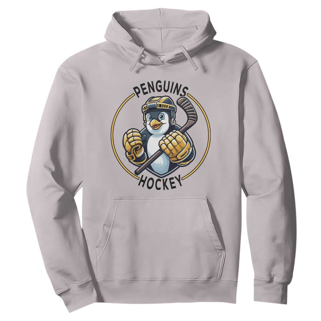 Funny Penguin Hockey Player Hoodie Gift For Animal Lovers TS12 Ice Gray Print Your Wear