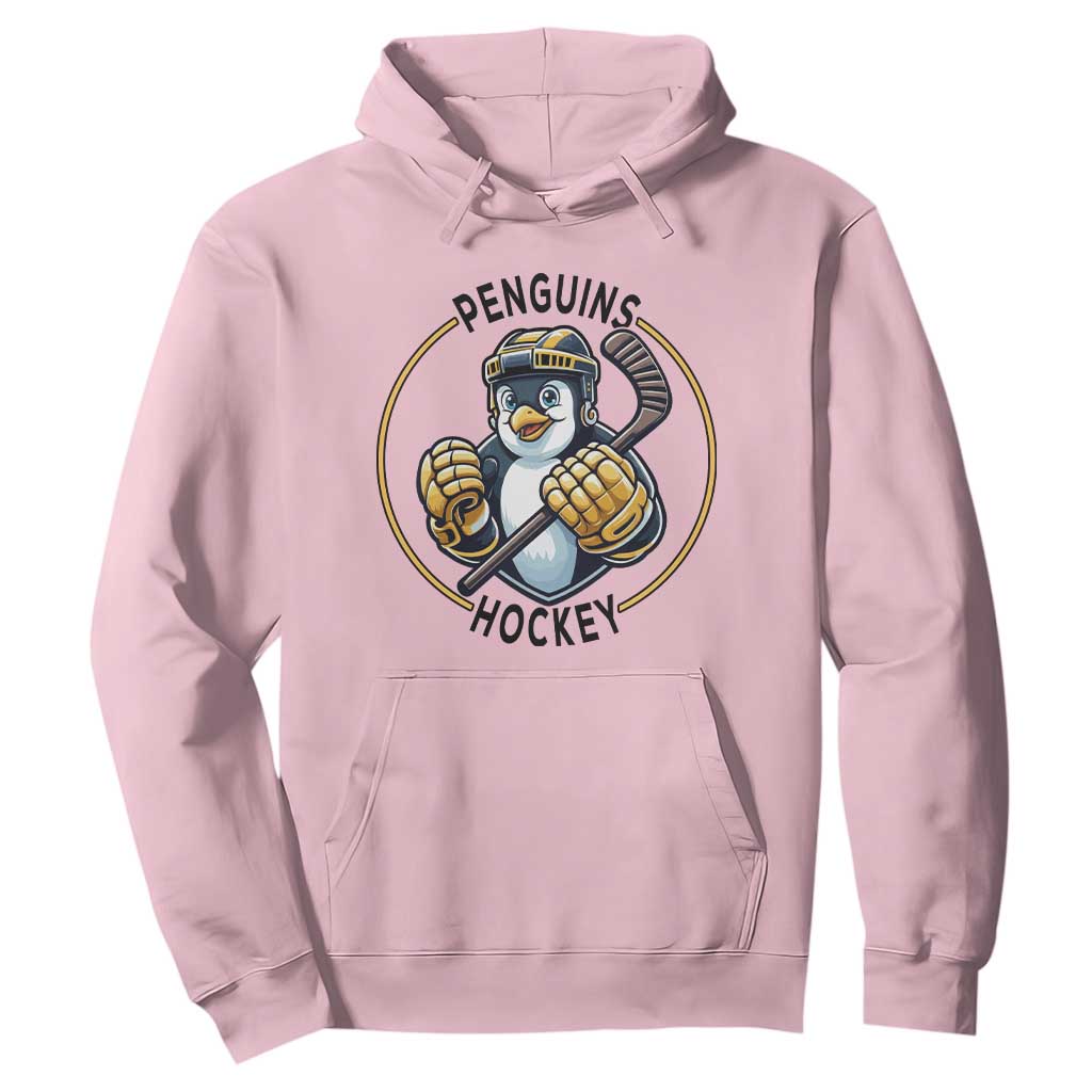 Funny Penguin Hockey Player Hoodie Gift For Animal Lovers TS12 Light Pink Print Your Wear