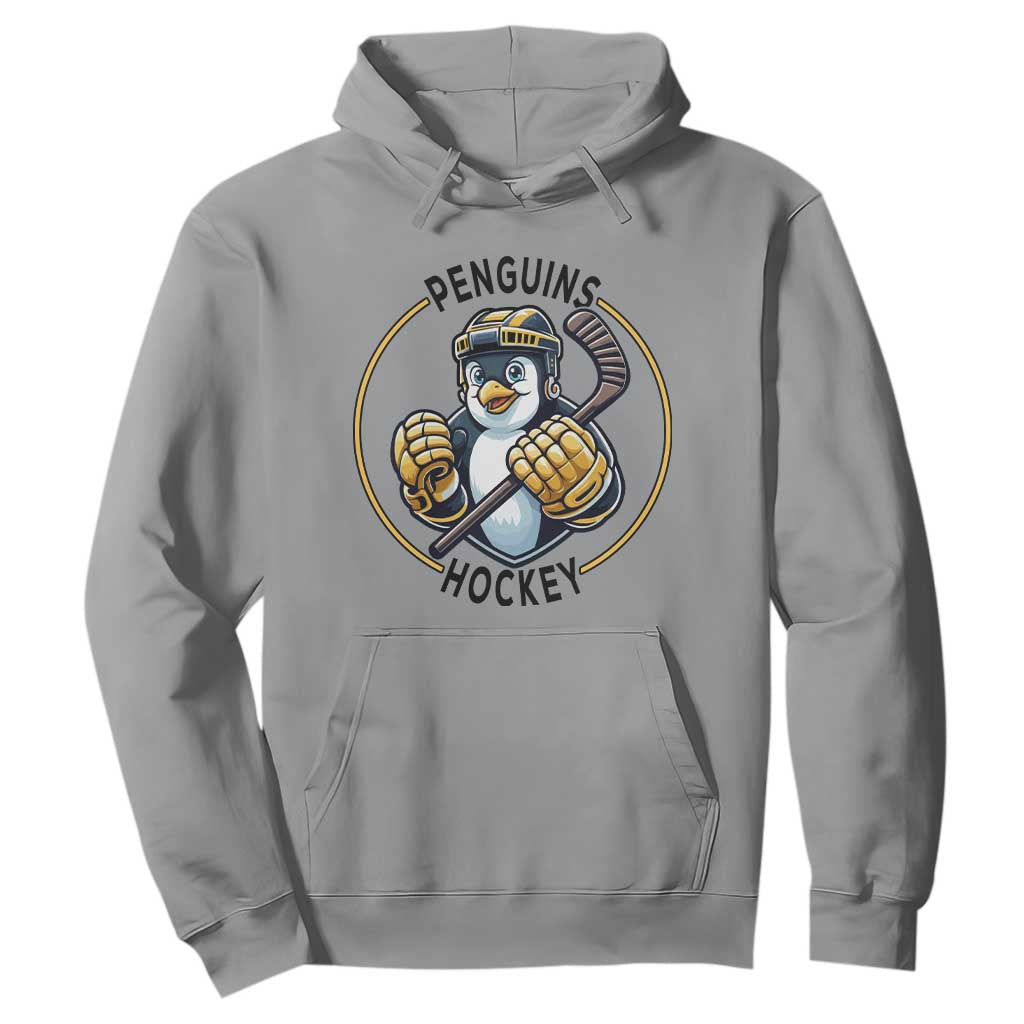 Funny Penguin Hockey Player Hoodie Gift For Animal Lovers TS12 Sport Gray Print Your Wear