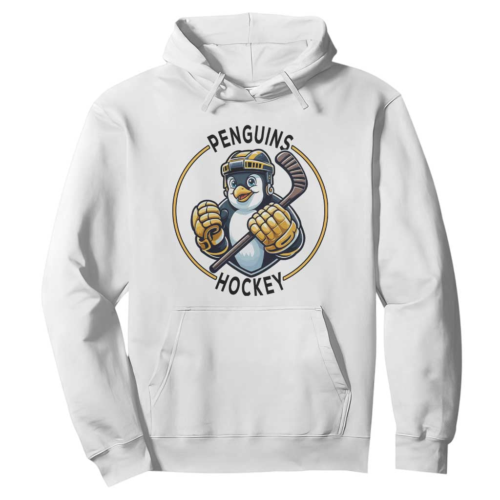 Funny Penguin Hockey Player Hoodie Gift For Animal Lovers TS12 White Print Your Wear