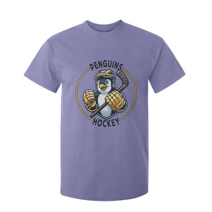Funny Penguin Hockey Player T Shirt For Kid Gift For Animal Lovers TS12 Violet Print Your Wear