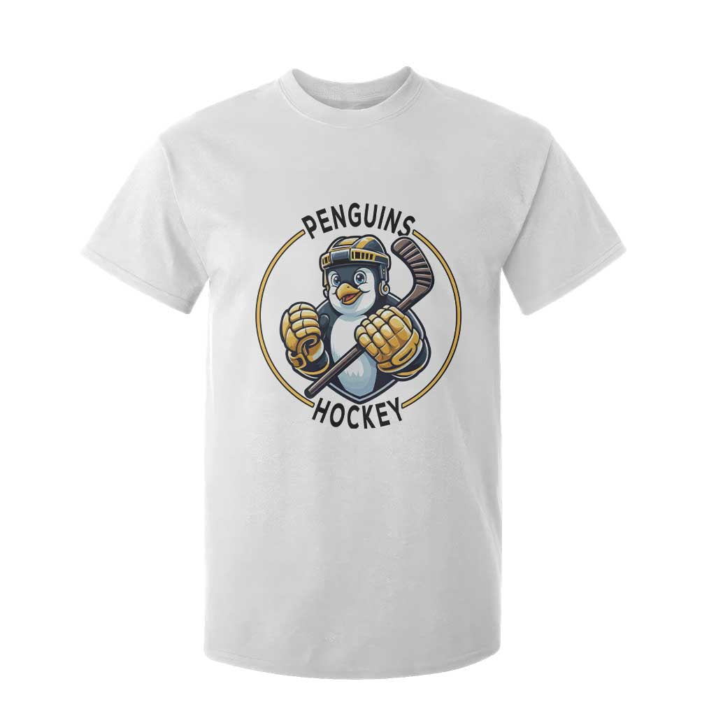Funny Penguin Hockey Player T Shirt For Kid Gift For Animal Lovers TS12 White Print Your Wear