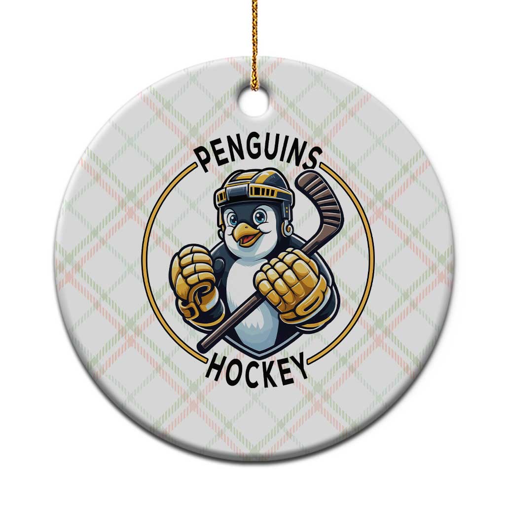 Funny Penguin Hockey Player Ceramic Ornament Gift For Animal Lovers TS12 1pc Christmas Plaid Print Your Wear
