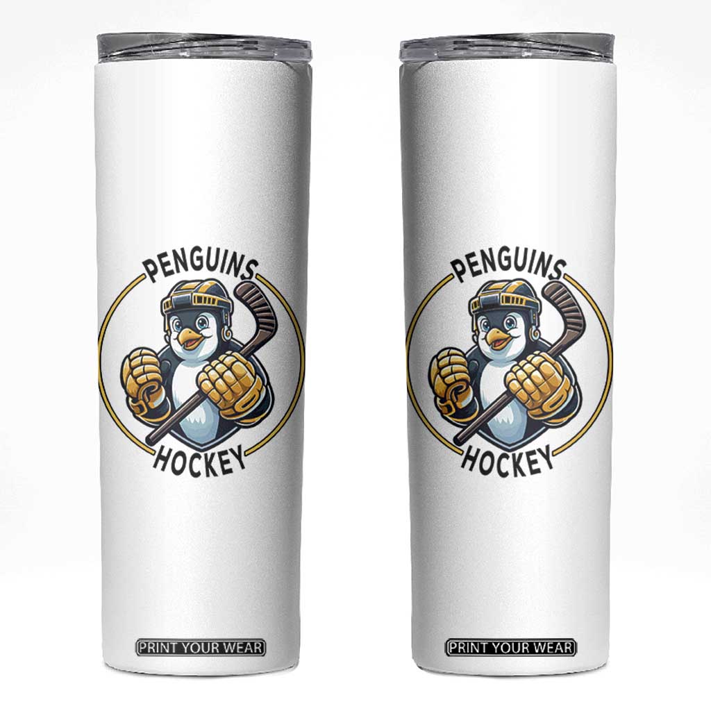 Funny Penguin Hockey Player Skinny Tumbler Gift For Animal Lovers TS12 White Print Your Wear