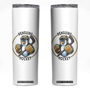 Funny Penguin Hockey Player Skinny Tumbler Gift For Animal Lovers TS12 White Print Your Wear
