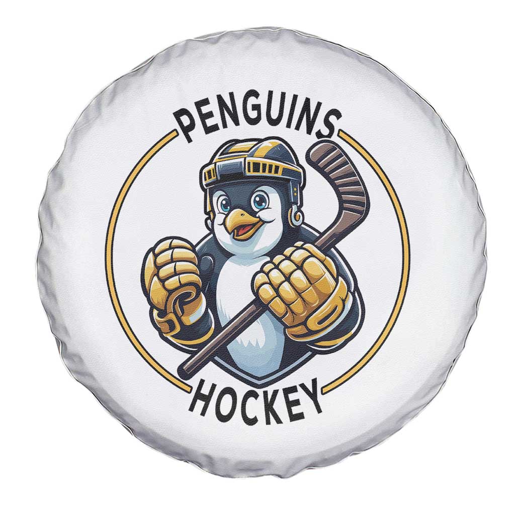 Funny Penguin Hockey Player Spare Tire Cover Gift For Animal Lovers TS12 Print Your Wear