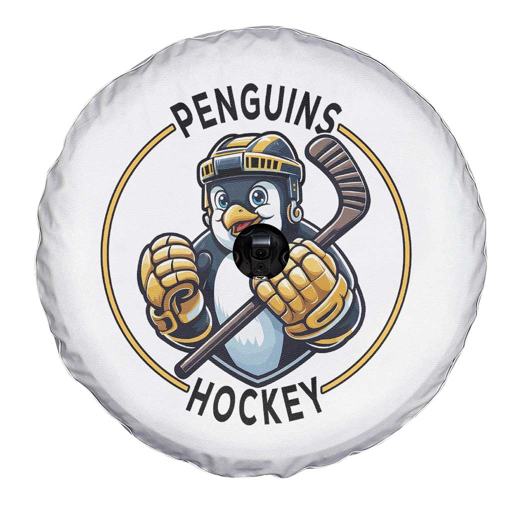 Funny Penguin Hockey Player Spare Tire Cover Gift For Animal Lovers TS12 Print Your Wear