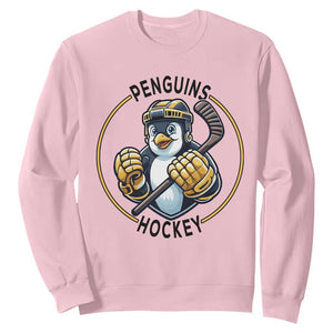 Funny Penguin Hockey Player Sweatshirt Gift For Animal Lovers TS12 Light Pink Print Your Wear