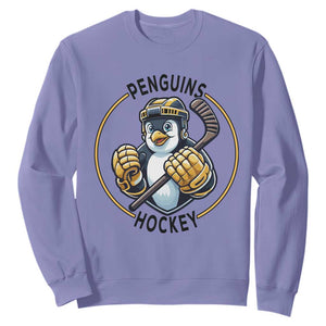 Funny Penguin Hockey Player Sweatshirt Gift For Animal Lovers TS12 Violet Print Your Wear