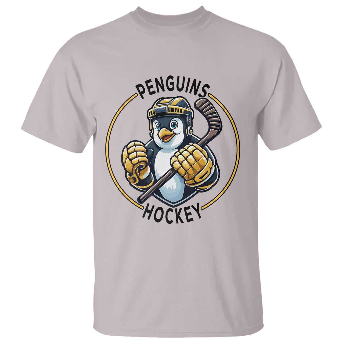 Funny Penguin Hockey Player T Shirt Gift For Animal Lovers TS12 Ice Gray Print Your Wear