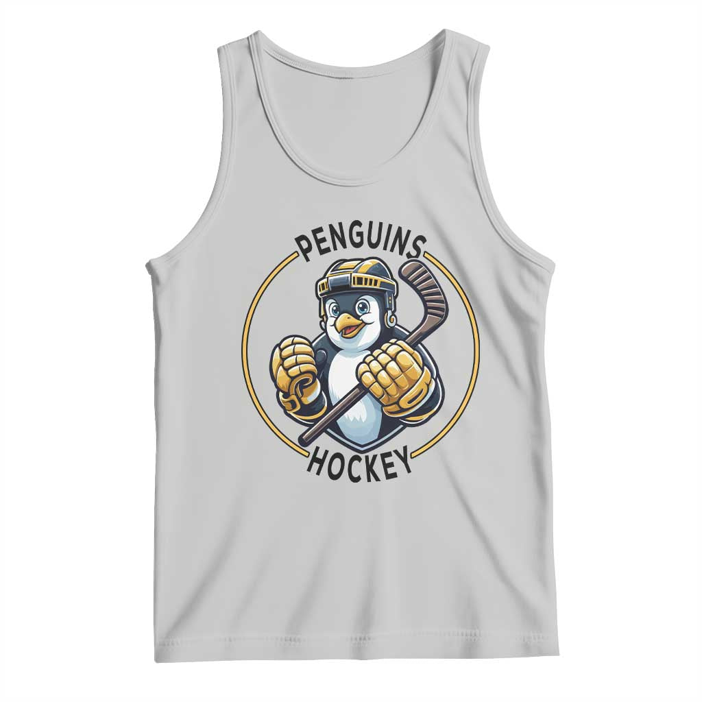 Funny Penguin Hockey Player Tank Top Gift For Animal Lovers TS12 Ash Print Your Wear