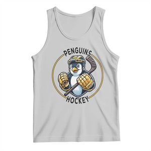 Funny Penguin Hockey Player Tank Top Gift For Animal Lovers TS12 Ash Print Your Wear
