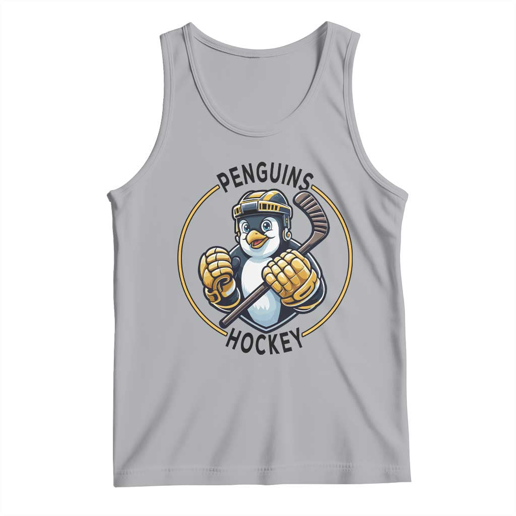 Funny Penguin Hockey Player Tank Top Gift For Animal Lovers TS12 Athletic Heather Print Your Wear