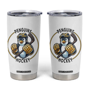 Funny Penguin Hockey Player Tumbler Cup Gift For Animal Lovers TS12 White Print Your Wear