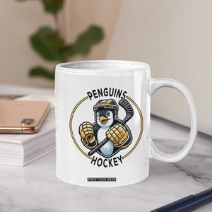Funny Penguin Hockey Player Coffee Mug Gift For Animal Lovers TS12 Print Your Wear