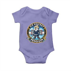 Funny Penguin Hockey Player Baby Onesie Sports Fan Gift TS12 Violet Print Your Wear