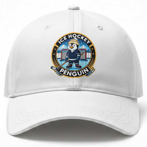Funny Penguin Hockey Player Baseball Cap Sports Fan Gift TS12 Print Your Wear