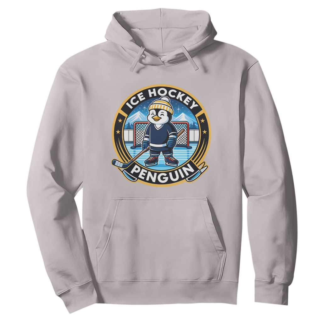 Funny Penguin Hockey Player Hoodie Sports Fan Gift TS12 Ice Gray Print Your Wear