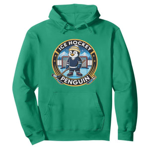 Funny Penguin Hockey Player Hoodie Sports Fan Gift TS12 Irish Green Print Your Wear