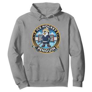 Funny Penguin Hockey Player Hoodie Sports Fan Gift TS12 Sport Gray Print Your Wear