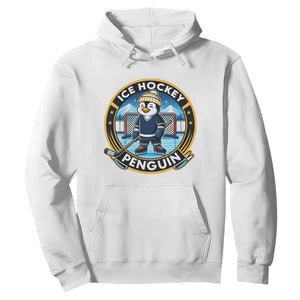 Funny Penguin Hockey Player Hoodie Sports Fan Gift TS12 White Print Your Wear