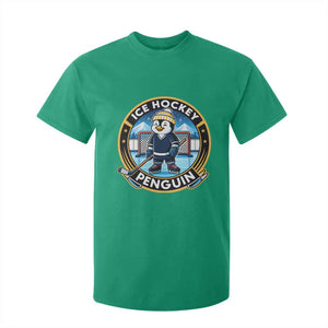 Funny Penguin Hockey Player T Shirt For Kid Sports Fan Gift TS12 Irish Green Print Your Wear