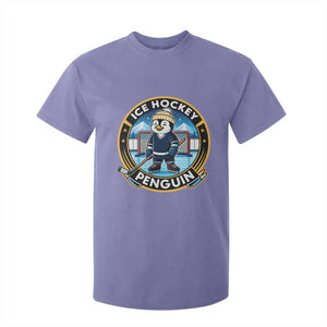 Funny Penguin Hockey Player T Shirt For Kid Sports Fan Gift TS12 Violet Print Your Wear