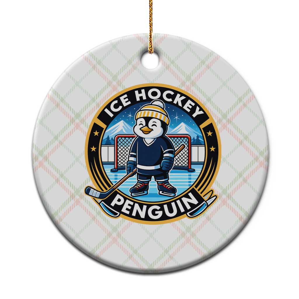 Funny Penguin Hockey Player Ceramic Ornament Sports Fan Gift TS12 1pc Christmas Plaid Print Your Wear